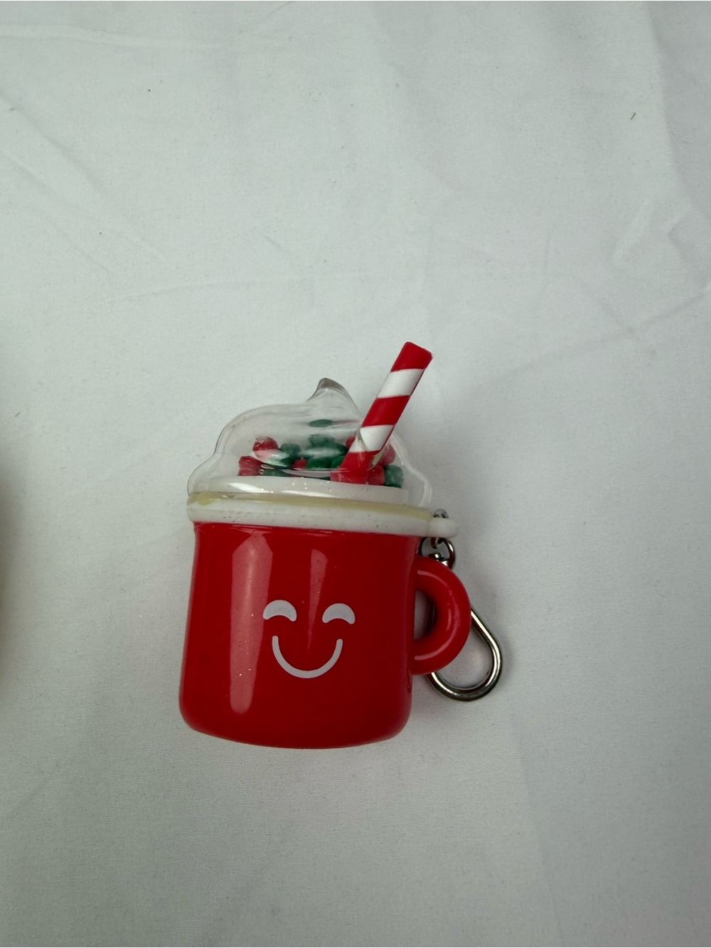 Bath & Body Works Red Holiday Whipped Mug Keychain with Candy Straw